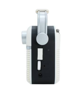 VINTAGE PORTABLE RADIO, AM/FM, BLUETOOTH, AC/DC, RECHARGEABLE, BLACK (SYTECH)