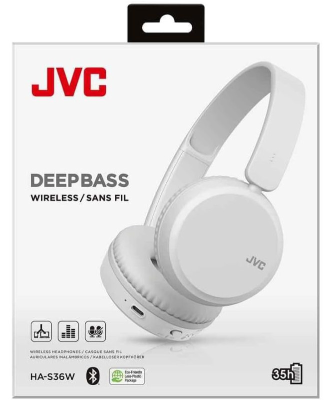 BLUETOOTH OVER-EAR HEADPHONES, HA-S36WW-H, WHITE (JVC)
