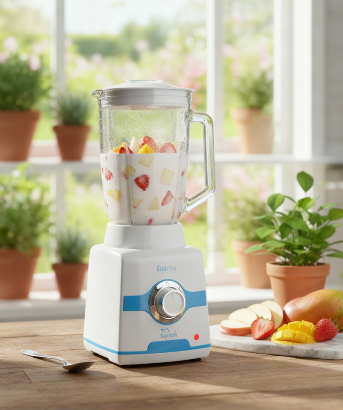 GLASS BLENDER, 600W, 1.5L, WHITE (SYTECH)