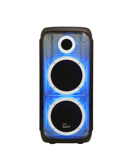 ACOUSTIC SYSTEM, 2x8", 80W RMS / 240W PMPO, RECHARGEABLE, TWS, FM, M.I, M.D, "GLOWGLASS 518" (SYTECH