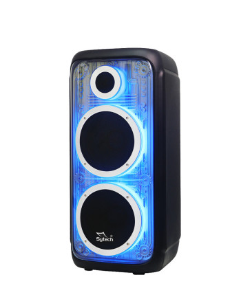 ACOUSTIC SYSTEM, 2x8", 80W RMS / 240W PMPO, RECHARGEABLE, TWS, FM, M.I, M.D, "GLOWGLASS 518" (SYTECH