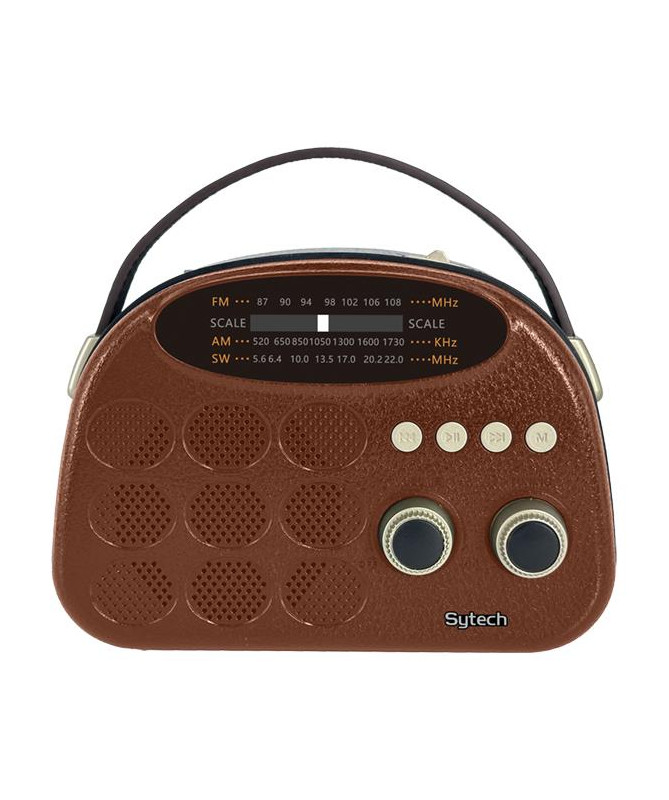 VINTAGE RADIO, AM/FM/SW USB/TF, RECHARGEABLE BT - 1200mAh BROWN (SYTECH)