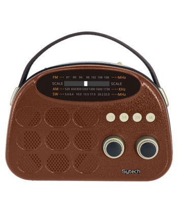 VINTAGE RADIO, AM/FM/SW USB/TF, RECHARGEABLE BT - 1200mAh BROWN (SYTECH)