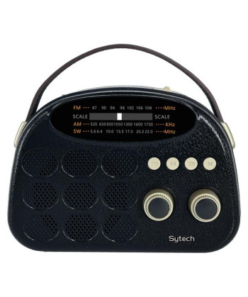 AM/FM/SW RADIO USB/TF, RECHARGEABLE BT – 1200mAh BLACK (SYTECH)