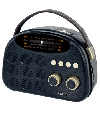 AM/FM/SW RADIO USB/TF, RECHARGEABLE BT – 1200mAh BLACK (SYTECH)