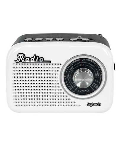 VINTAGE RADIO, 3 BANDS, USB/TF, BT, RECH. BATTERY 1200mAh WHITE (SYTECH)
