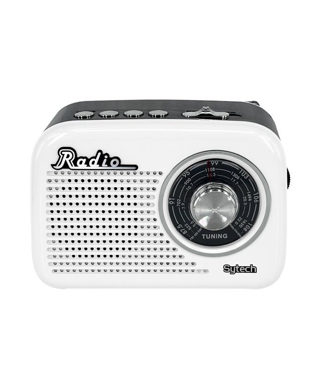 VINTAGE RADIO, 3 BANDS, USB/TF, BT, RECH. BATTERY 1200mAh WHITE (SYTECH)