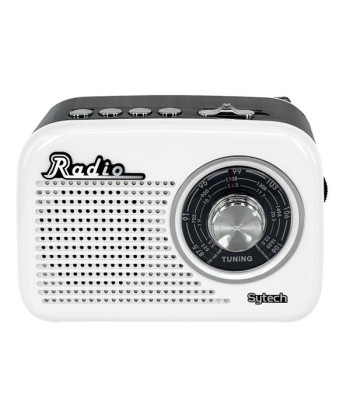 VINTAGE RADIO, 3 BANDS, USB/TF, BT, RECH. BATTERY 1200mAh WHITE (SYTECH)
