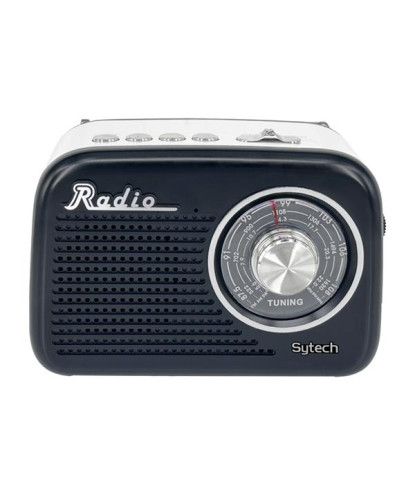 VINTAGE RADIO, 3 BANDS, USB/TF, BT, RECH. BATTERY 1200mAh BLACK (SYTECH)