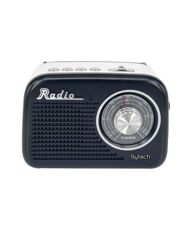 VINTAGE RADIO, 3 BANDS, USB/TF, BT, RECH. BATTERY 1200mAh BLACK (SYTECH)