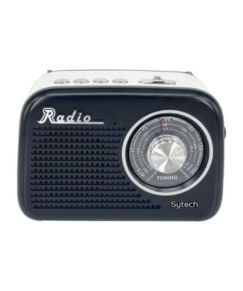 VINTAGE RADIO, 3 BANDS, USB/TF, BT, RECH. BATTERY 1200mAh BLACK (SYTECH)