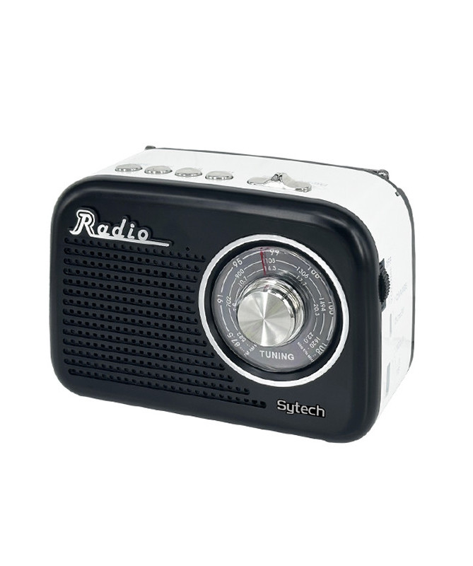 VINTAGE RADIO, 3 BANDS, USB/TF, BT, RECH. BATTERY 1200mAh BLACK (SYTECH)