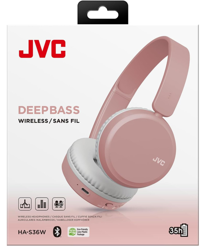 CASCOS BLUETOOTH DE DIADEMA, HA-S36W-P, ROSA (JVC)
