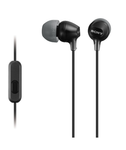 IN-EAR HEADPHONES, MICROPHONE, BLACK, MDR-EX15APN (SONY)