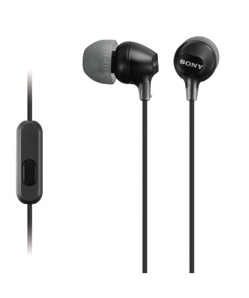 IN-EAR HEADPHONES, MICROPHONE, BLACK, MDR-EX15APN (SONY)