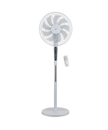 VENTILADOR DE PIE DIGITAL, 16", 60W, 9 ASPAS, BASE CIRCULAR, MD, BLANCO (ARTICO)