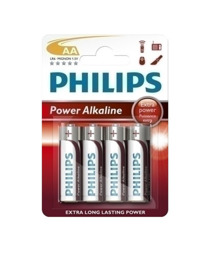 PILAS ALCALINA AA-LR6A4B/10 PACK DE 4 UND. (PHILIPS)