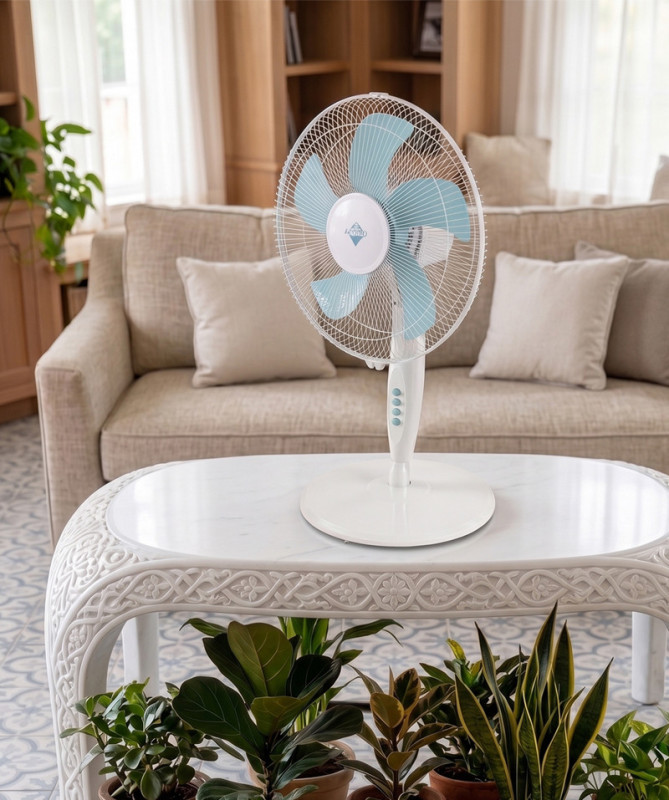 3-IN-1 FAN, PEDESTAL, WALL MOUNT, TABLE, 16", 50W, 5 BLADES, ROUND BASE, WHITE (ARTICO)