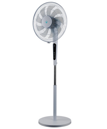 VENTILADOR DE PIE DIGITAL, 16", 60W, 9 ASPAS, BASE CIRCULAR, MD, BLANCO (ARTICO)