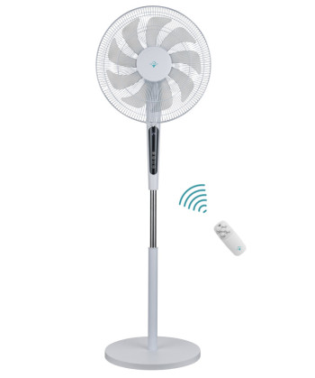 VENTILADOR DE PIE DIGITAL, 16", 60W, 9 ASPAS, BASE CIRCULAR, MD, BLANCO (ARTICO)