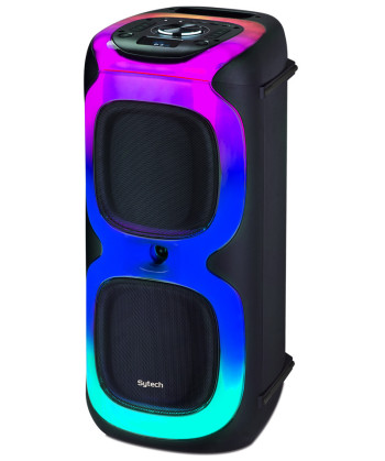 NEON BLAST" 2X8" SPEAKER, 60W RMS/180W PMPO, RECHARGEABLE, BT, MIC, LED, RC (SYTECH)