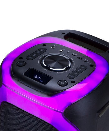 NEON BLAST" 2X8" SPEAKER, 60W RMS/180W PMPO, RECHARGEABLE, BT, MIC, LED, RC (SYTECH)