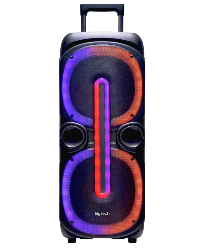 ALTAVOZ "BEAT BLAZE" 2X10", 80W. RMS/240W PMPO, RECARGABLE, BT,MIC,LED,MD (SYTECH)