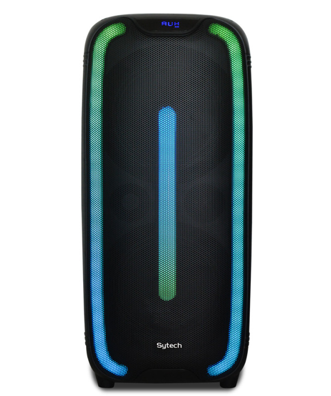 SPEAKER "FUSION FLOW" 2X8", 80W RMS/240W PMPO, RECHARGEABLE, BT, MIC, LED, RC (SYTECH)