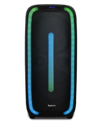 SPEAKER "FUSION FLOW" 2X8", 80W RMS/240W PMPO, RECHARGEABLE, BT, MIC, LED, RC (SYTECH)