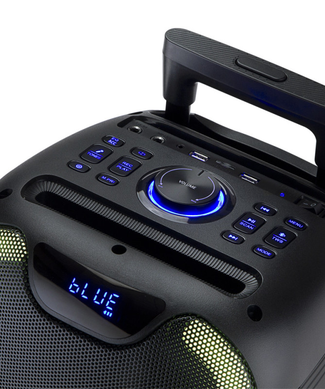 SPEAKER "FUSION FLOW" 2X8", 80W RMS/240W PMPO, RECHARGEABLE, BT, MIC, LED, RC (SYTECH)