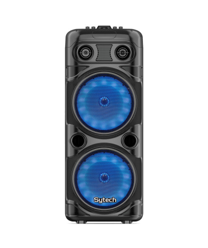 ALTAVOZ "GLOW JAM" 2X8", 50W. RMS/150W PMPO, RECARGABLE, BT,MIC,LED,MD (SYTECH)