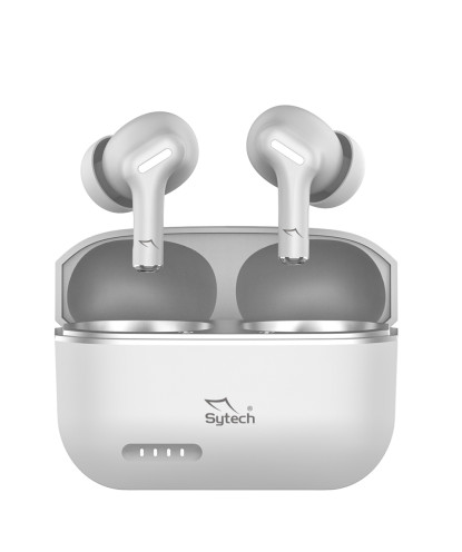 AURICULARES INALÁMBRICOS TWS, ANC+ECN, SY-TWS760 "QMOODS", BLANCO (SYTECH)
