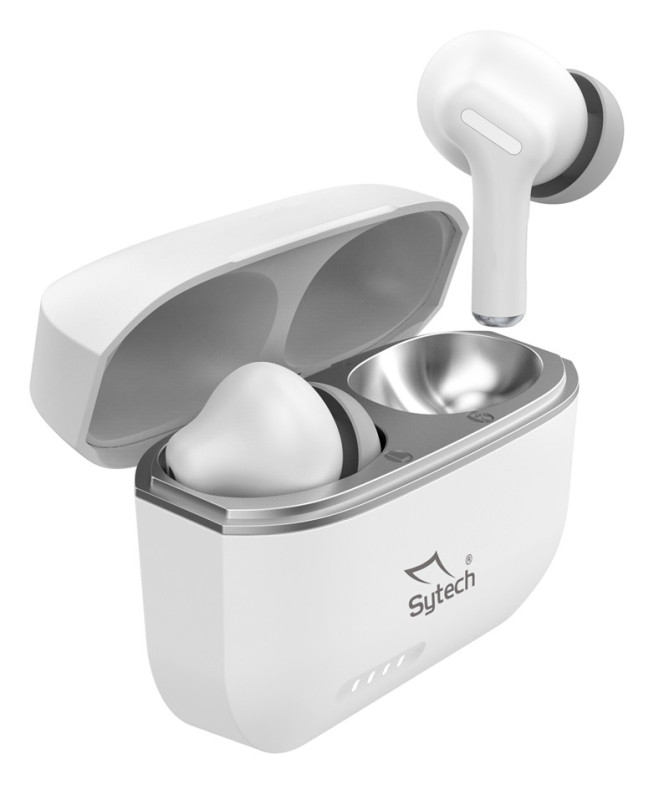 AURICULARES INALÁMBRICOS TWS, ANC+ECN, SY-TWS760 "QMOODS", BLANCO (SYTECH)