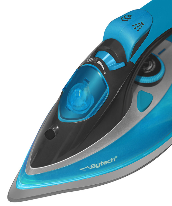 STEAM IRON: 3000W, CERAMIC SOLEPLATE, ANTI-SCALE, 380ML, BLUE (SYTECH) STEAM IRON: 3000W, CERAMIC SOLEPLATE, ANTI-SCALE, 380ML, BLUE (SYTECH)