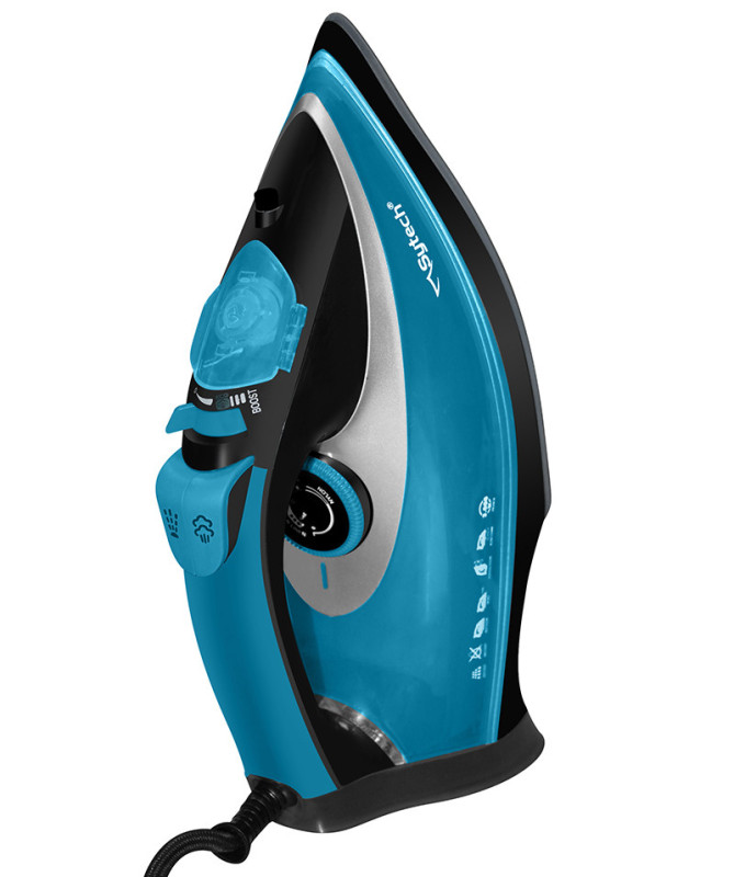 STEAM IRON: 3000W, CERAMIC SOLEPLATE, ANTI-SCALE, 380ML, BLUE (SYTECH) STEAM IRON: 3000W, CERAMIC SOLEPLATE, ANTI-SCALE, 380ML, BLUE (SYTECH)
