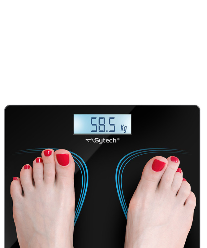 DIGITAL BATHROOM SCALE, TEMPERED GLASS 6MM (SYTECH)