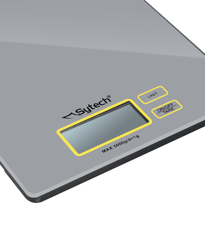 BASCULA DE COCINA DIGITAL, DISEÑO ·SLIM", 5 KG, GRIS, (SYTECH)