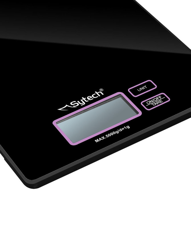 BASCULA DE COCINA DIGITAL, DISEÑO ·SLIM", 5 KG, NEGRO, (SYTECH)