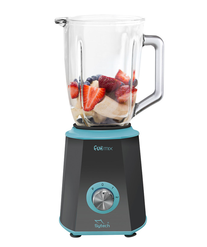 BATIDORA DE VASO DE CRISTAL, 600W., 1.5L, NEGRO (SYTECH)