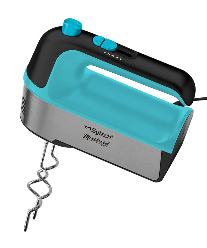 BATIDORA MEZCLADORA, 250W, 2 ACCESORIOS, NEGRO (SYTECH)