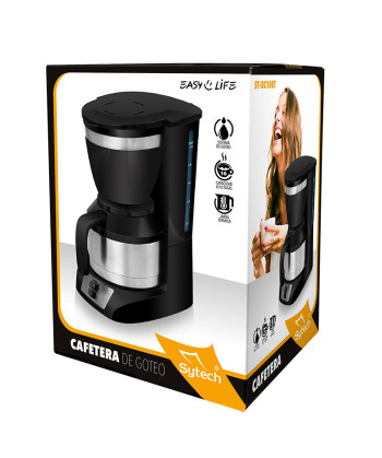 CAFETERA DE GOTEO, 8-10 TAZAS, JARRA TERMICA, ACERO INOX, 800W. (SYTECH)