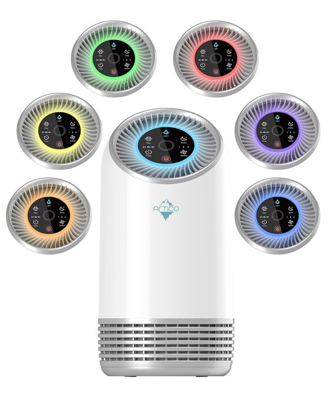 PURIFICADOR DE AIRE, TACTIL, 15-20M2, 35W, 120M3/H, 7 COLORES LED (ARTICO)