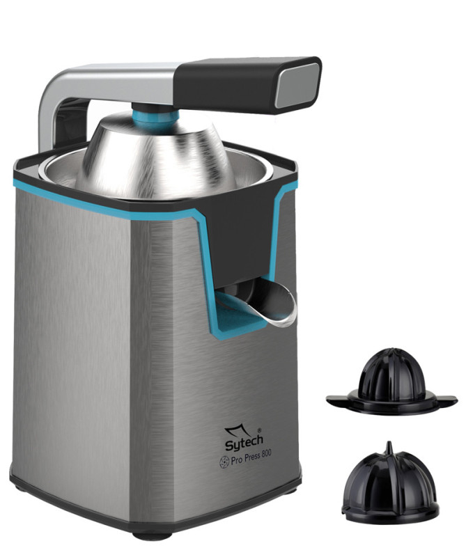 EXPRIMIDOR ELECTRICO DE BRAZO "PRO PRESS 800", 800W, ACERO INOX, AZUL (SYTECH) EXPRIMIDOR ELECTRICO DE BRAZO "PRO PRESS 800", 800W, ACERO INOX, AZUL (SYTECH)