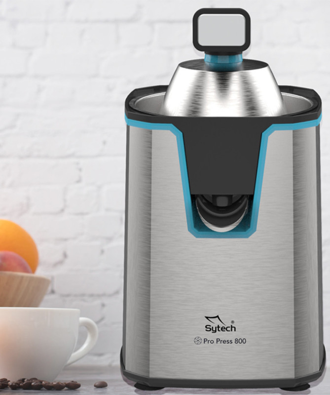 EXPRIMIDOR ELECTRICO DE BRAZO "PRO PRESS 800", 800W, ACERO INOX, AZUL (SYTECH) EXPRIMIDOR ELECTRICO DE BRAZO "PRO PRESS 800", 800W, ACERO INOX, AZUL (SYTECH)