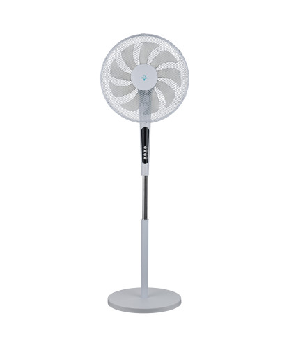 VENTILADOR DE PIE, 16", 60W, 9 ASPAS, BASE CIRCULAR, BLANCO (ARTICO)