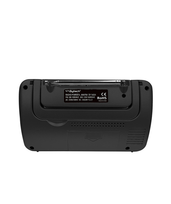 PORTABLE AM/FM RADIO, AC/DC, BLACK (SYTECH)