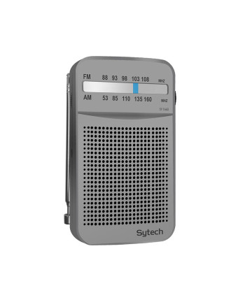 RADIO DE BOLSILLO AM-FM, ALTAVOZ, VERTICAL, PLATA (SYTECH)