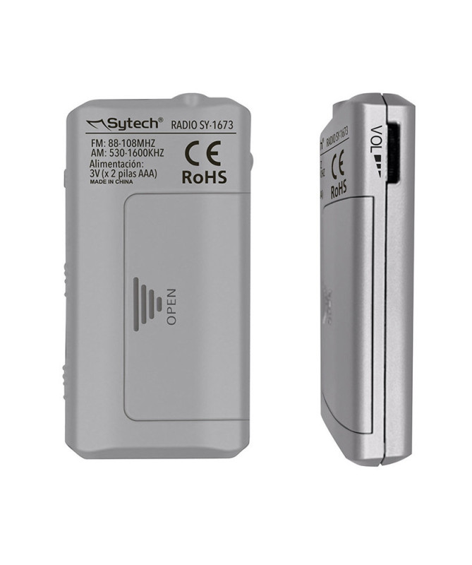 POCKET RADIO, SILVER, AM / FM, STEREO, (SYTECH)