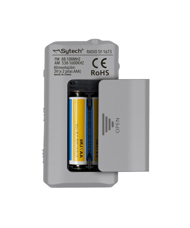 POCKET RADIO, SILVER, AM / FM, STEREO, (SYTECH)