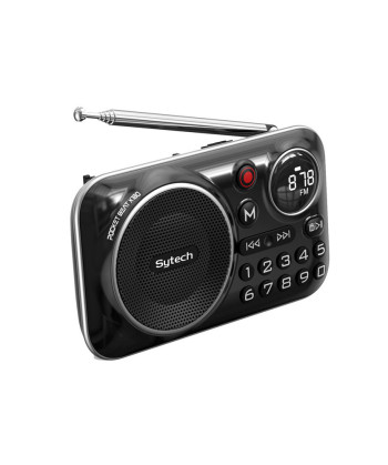 PORTABLE DIGITAL FM RADIO, BLUETOOTH, SPEAKER, 3W, USB, TF, BATTERY, BLACK (SYTECH)